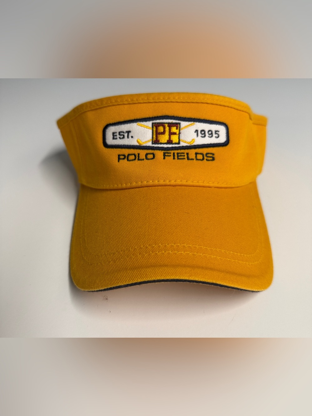 Polo Fields Men's Yellow Golf Visor with Embroidered Logo